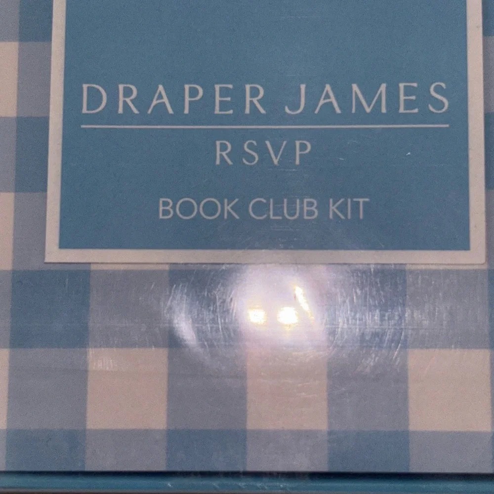 Draper James Book Club Kit Sticky Notes Journal Set Light Blue Check Print New
